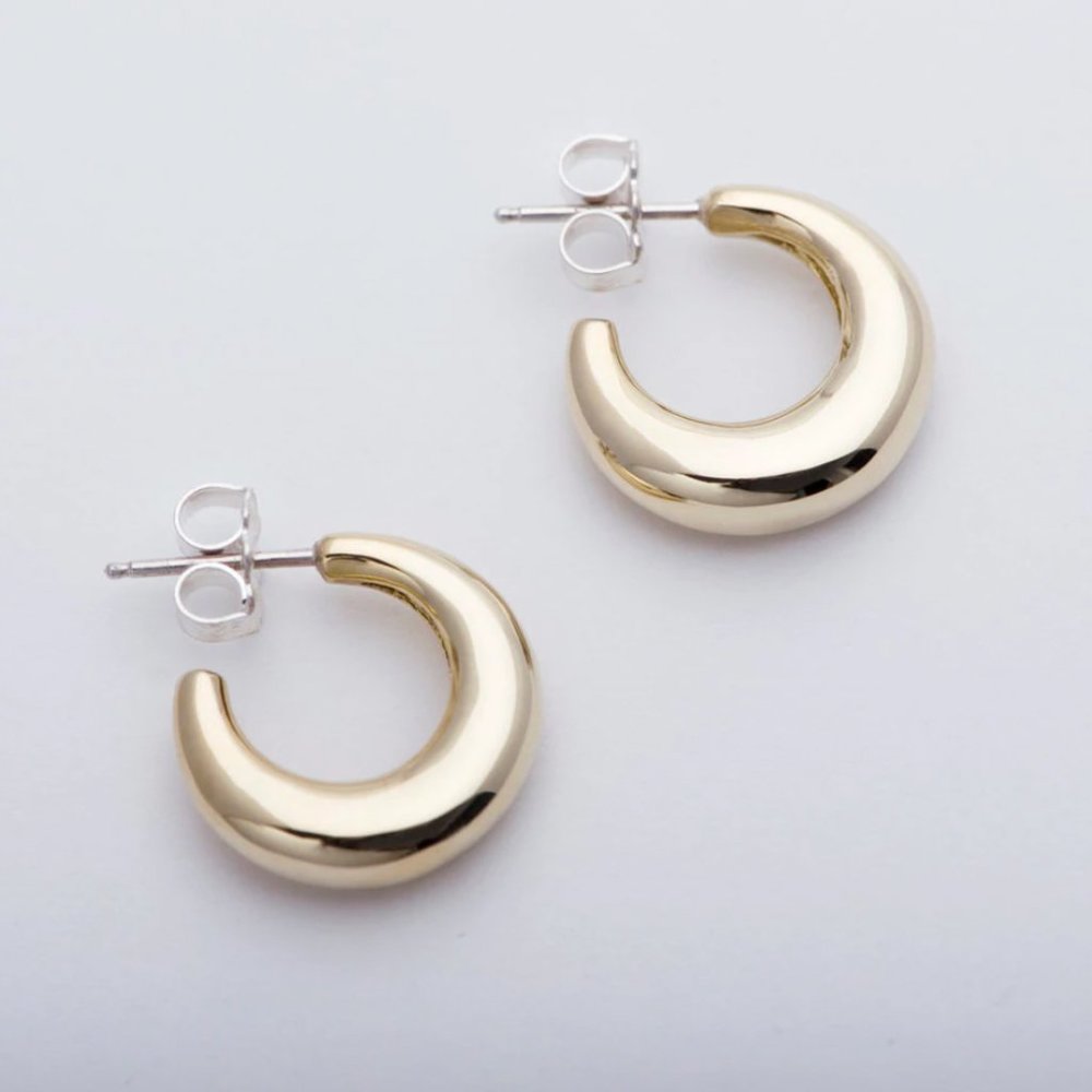 Leigh Miller Brass Bubble Hoops, Large